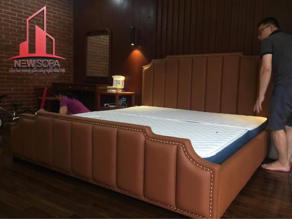 New sofa nhận sản xuất và phân phối giường da đẹp chất lượng cao