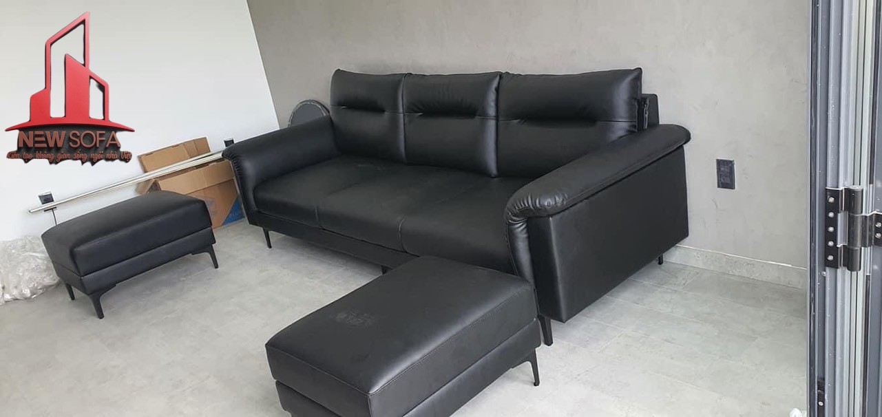 Bộ sofa da Ý khung gỗ tự nhiên bọc da bò cao cấp