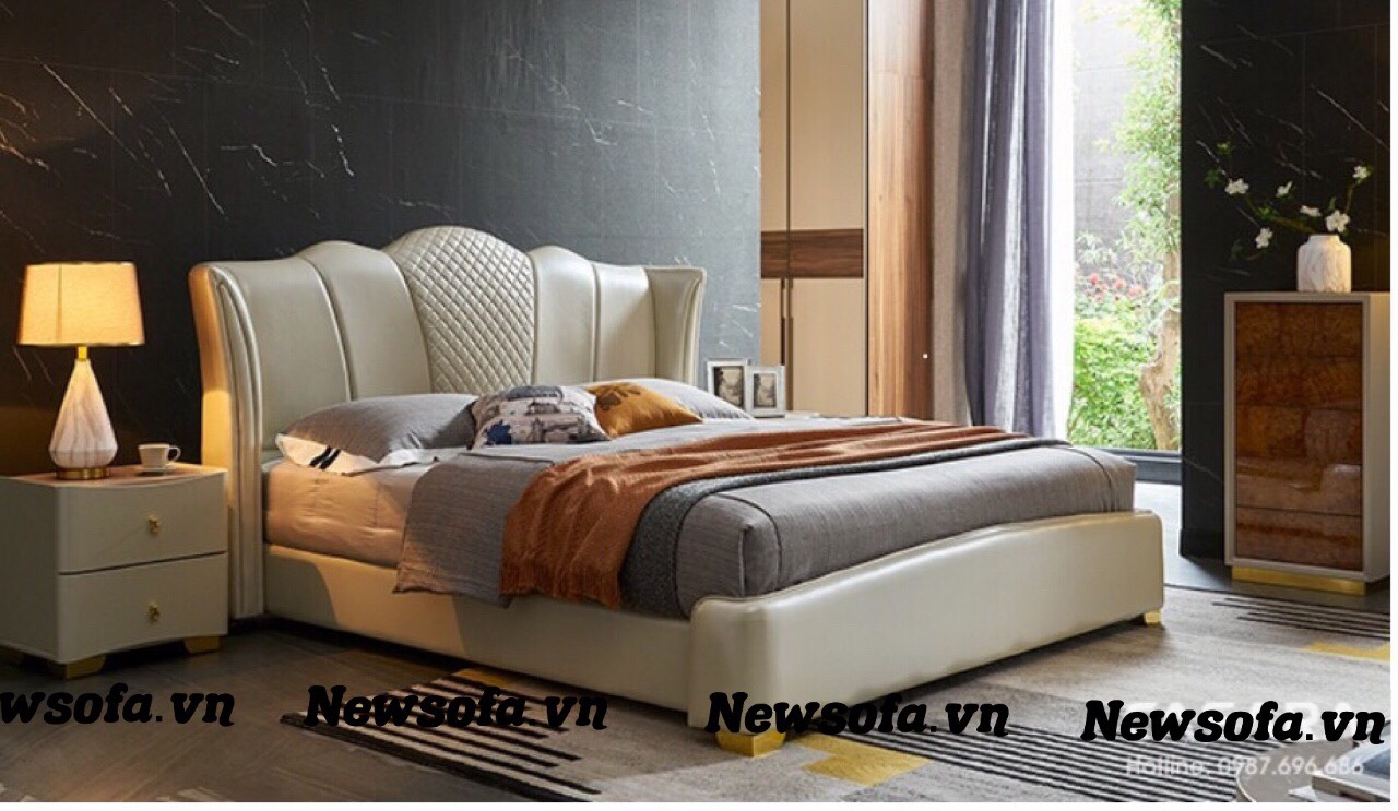 Giường da GD46 được thiết kế theo phong cách Âu châu bán cổ điển