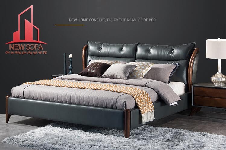 Mẫu giường da GD07 được thiết kế theo phong cách hiện đại chuẩn Âu