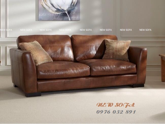 Bộ sofa da văng ST104 được bọc da bò thật đẹp đẳng cấp