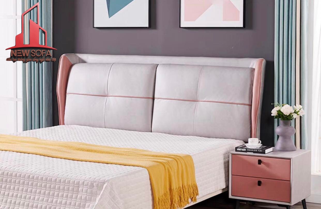 Giường nỉ hiện đại mang vẻ đẹp tinh giản