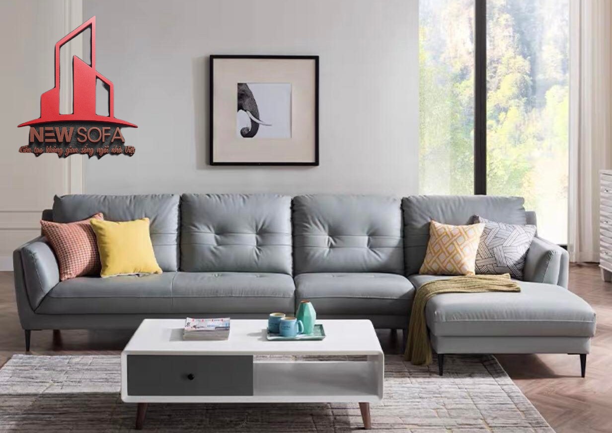 Sofa da góc có cấu tạo bao gồm khung ghế, nệm mút, lò xo và vỏ bọc