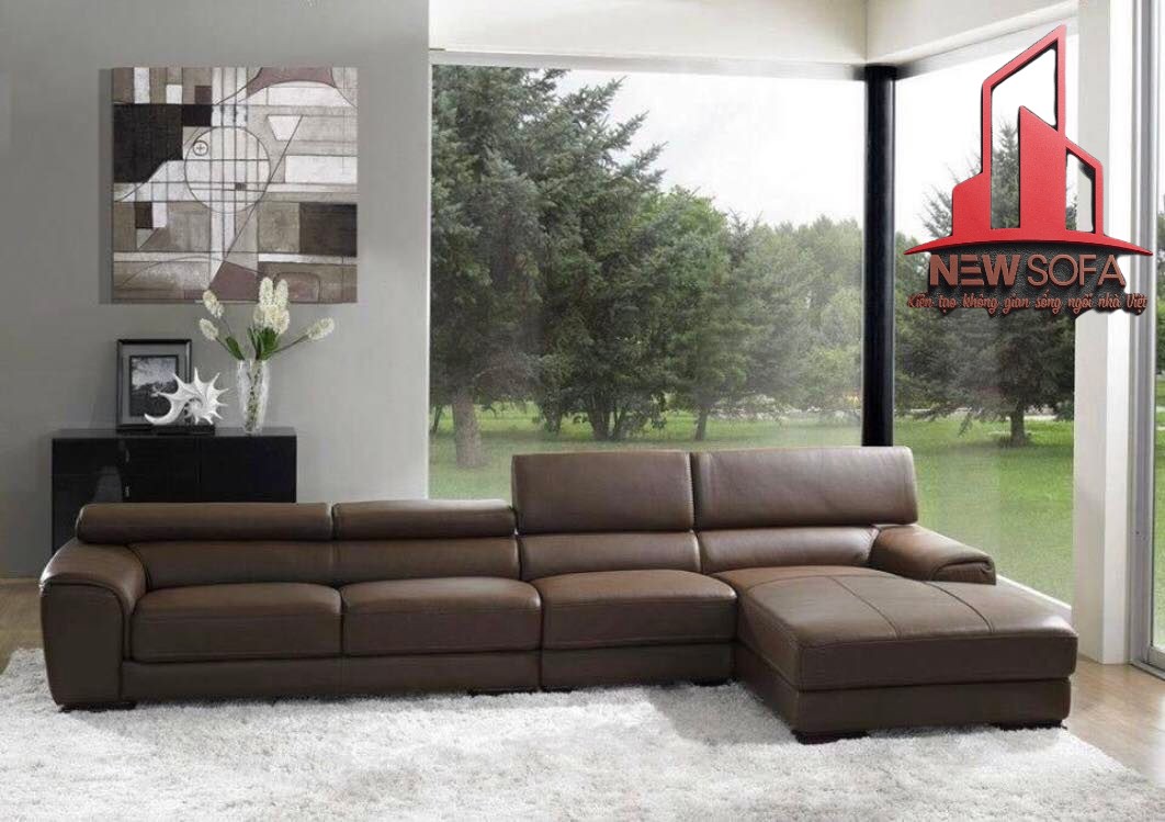 Ghế sofa góc bọc da thật siêu bền bỉ
