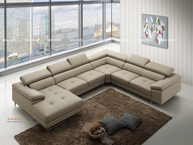 Ghế sofa da góc đẹp sang trọng, bền bỉ, dễ thay đổi vị trí lắp đặt