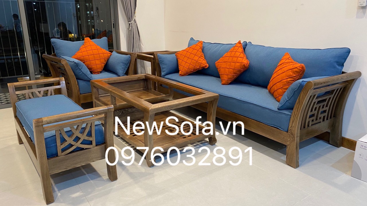 sofa khung gỗ bọc nỉ 