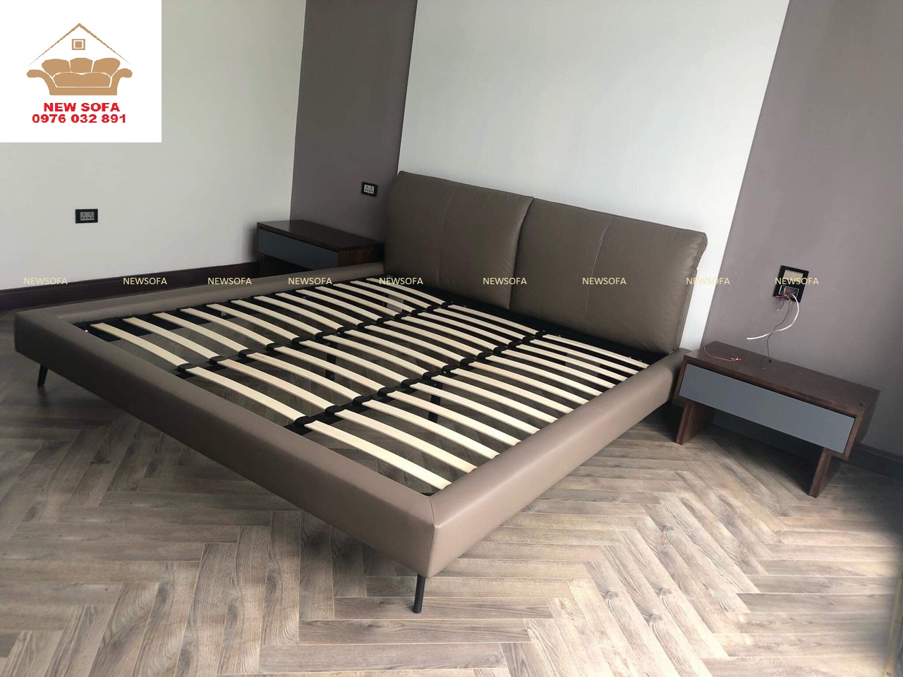 GIƯỜNG DA BÒ Ý GD34